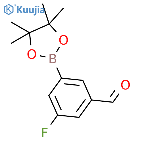 3-fluoro-5-(4,4,5,5-tetramethyl-1,3,2-dioxaborolan-2-yl)benzaldehyde structure