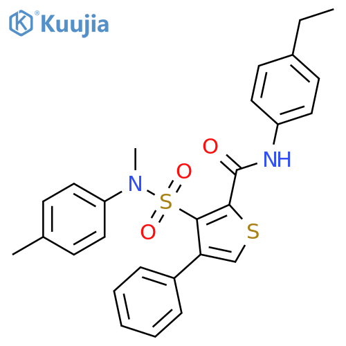 N-(4-ethylphenyl)-3-[methyl(4-methylphenyl)sulfamoyl]-4-phenylthiophene-2-carboxamide structure