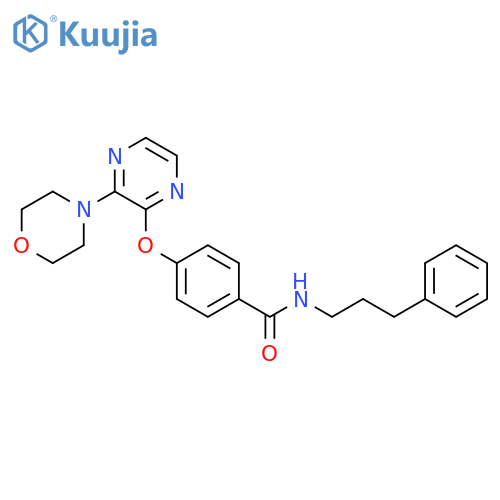 4-{[3-(morpholin-4-yl)pyrazin-2-yl]oxy}-N-(3-phenylpropyl)benzamide structure