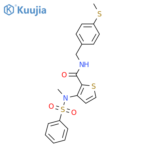 3-(N-methylbenzenesulfonamido)-N-{[4-(methylsulfanyl)phenyl]methyl}thiophene-2-carboxamide structure