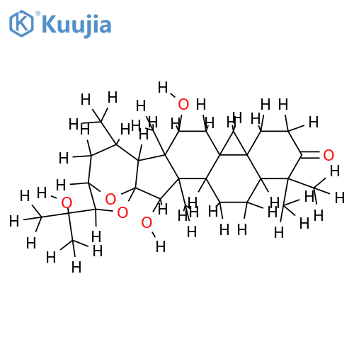(12beta,15alpha,23R,24S)-12,15,25-trihydroxy-16,23:16,24-diepoxy-9,19-cyclolanostan-3-one structure