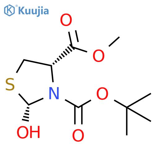 rel-3-(tert-Butyl) 4-methyl (2S,4R)-2-hydroxythiazolidine-3,4-dicarboxylate structure