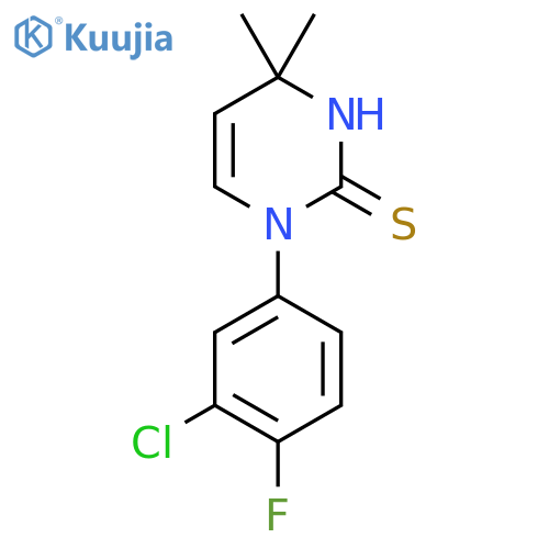 1-(3-Chloro-4-fluorophenyl)-4,4-dimethyl-1,4-dihydropyrimidine-2-thiol structure