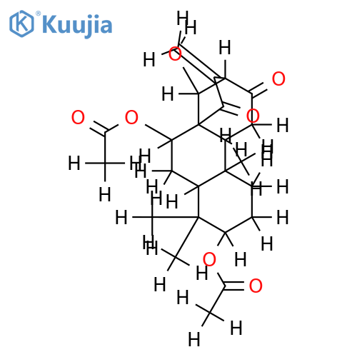 14beta-hydroxy-3-beta,7alpha-diacetoxy-ent-kaur-16-en-12,15-dione structure