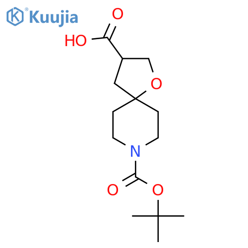 8-[(tert-butoxy)carbonyl]-1-oxa-8-azaspiro[4.5]decane-3-carboxylic acid structure