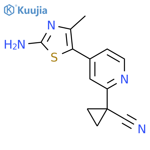 1-(4-(2-Amino-4-methylthiazol-5-yl)pyridin-2-yl)cyclopropanecarbonitrile structure