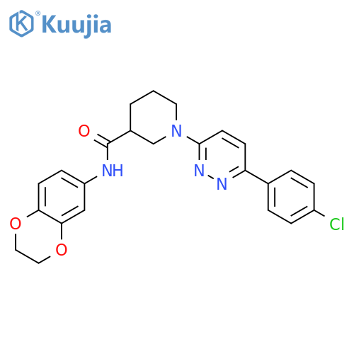 1-6-(4-chlorophenyl)pyridazin-3-yl-N-(2,3-dihydro-1,4-benzodioxin-6-yl)piperidine-3-carboxamide structure