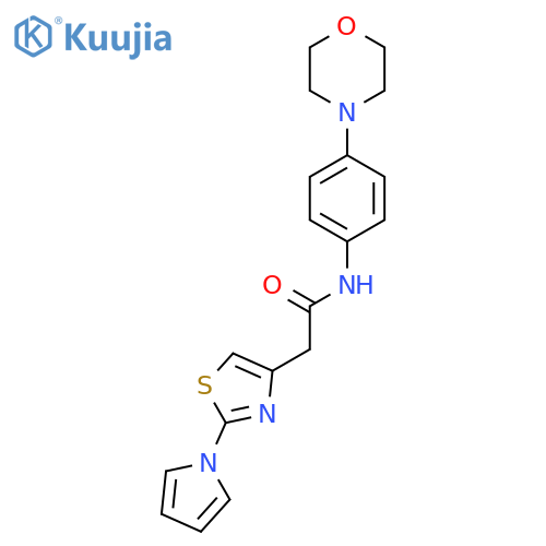N-4-(morpholin-4-yl)phenyl-2-2-(1H-pyrrol-1-yl)-1,3-thiazol-4-ylacetamide structure