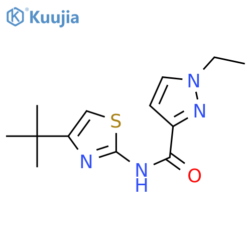 N-(4-tert-butyl-1,3-thiazol-2-yl)-1-ethyl-1H-pyrazole-3-carboxamide structure