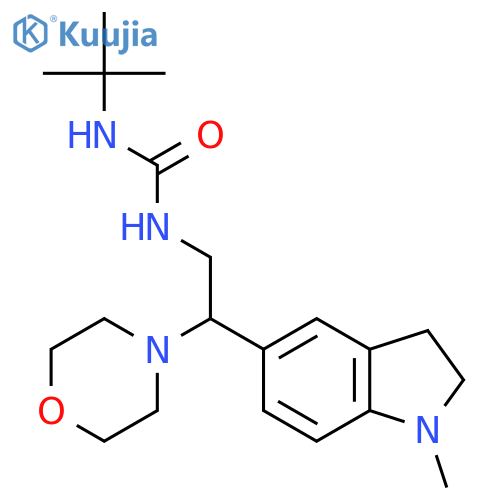 3-tert-butyl-1-2-(1-methyl-2,3-dihydro-1H-indol-5-yl)-2-(morpholin-4-yl)ethylurea structure