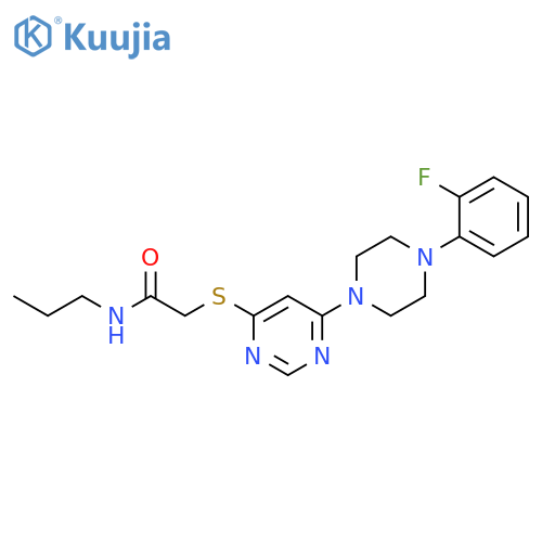 2-({6-[4-(2-fluorophenyl)piperazin-1-yl]pyrimidin-4-yl}sulfanyl)-N-propylacetamide structure
