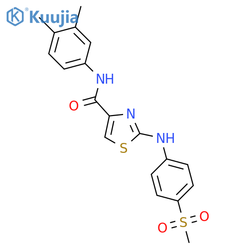 N-(3,4-dimethylphenyl)-2-(4-methanesulfonylphenyl)amino-1,3-thiazole-4-carboxamide structure