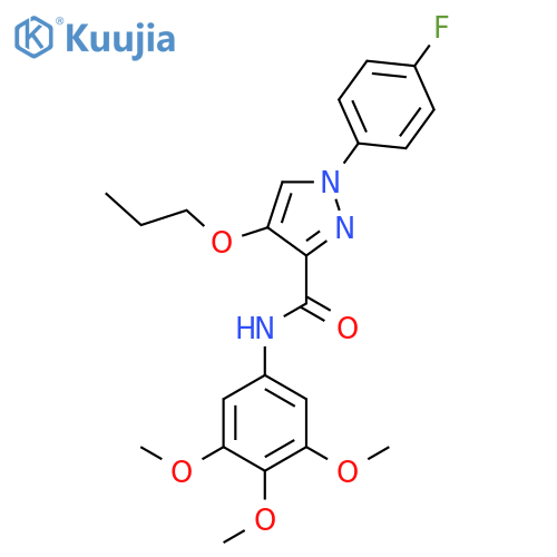 1-(4-fluorophenyl)-4-propoxy-N-(3,4,5-trimethoxyphenyl)-1H-pyrazole-3-carboxamide structure