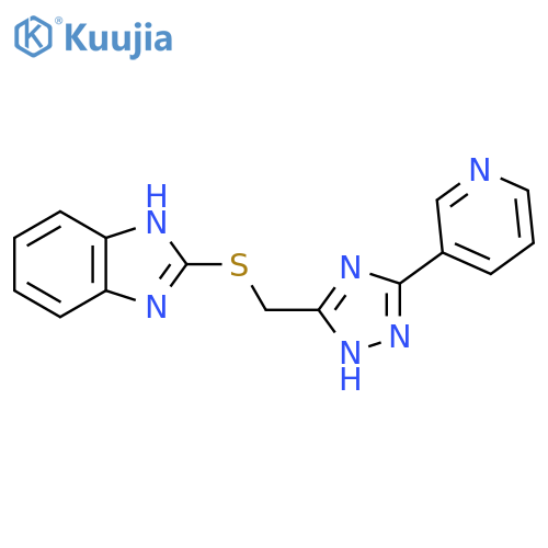 2-(((5-(Pyridin-3-yl)-1H-1,2,4-triazol-3-yl)methyl)thio)-1H-benzo[d]imidazole structure
