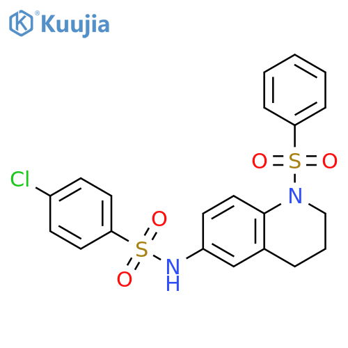 N-[1-(benzenesulfonyl)-1,2,3,4-tetrahydroquinolin-6-yl]-4-chlorobenzene-1-sulfonamide structure
