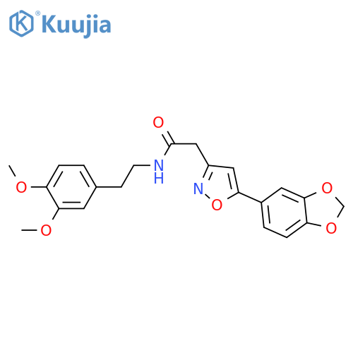 2-5-(2H-1,3-benzodioxol-5-yl)-1,2-oxazol-3-yl-N-2-(3,4-dimethoxyphenyl)ethylacetamide structure