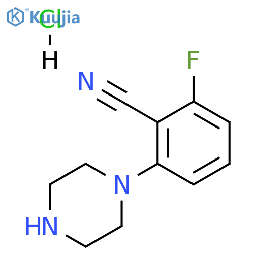 2-fluoro-6-piperazin-1-yl-benzonitrile;hydrochloride structure