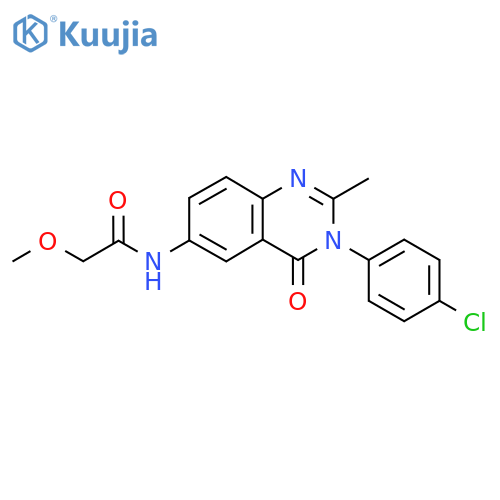 N-3-(4-chlorophenyl)-2-methyl-4-oxo-3,4-dihydroquinazolin-6-yl-2-methoxyacetamide structure
