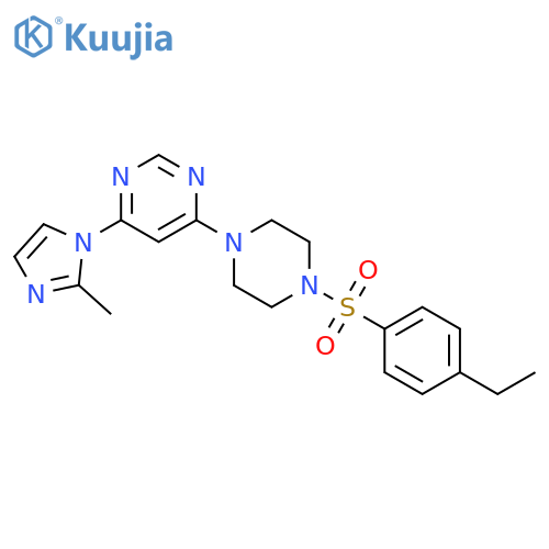 4-4-(4-ethylbenzenesulfonyl)piperazin-1-yl-6-(2-methyl-1H-imidazol-1-yl)pyrimidine structure