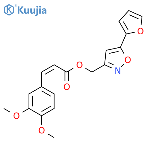 5-(furan-2-yl)-1,2-oxazol-3-ylmethyl (2Z)-3-(3,4-dimethoxyphenyl)prop-2-enoate structure