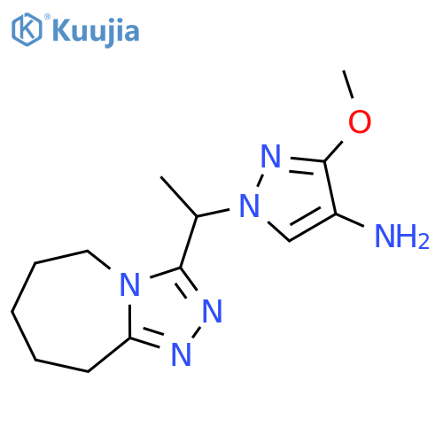 3-methoxy-1-[1-(6,7,8,9-tetrahydro-5H-[1,2,4]triazolo[4,3-a]azepin-3-yl)ethyl]pyrazol-4-amine structure