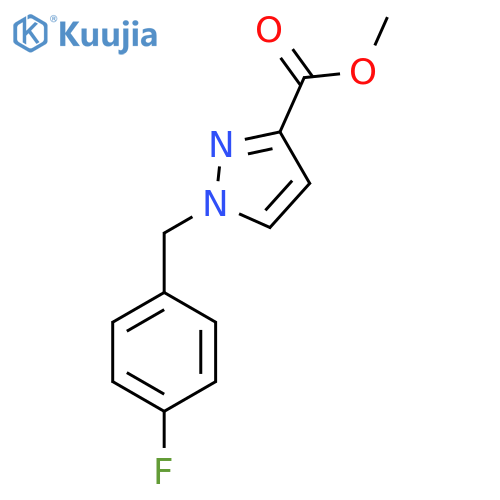 1H-Pyrazole-3-carboxylic acid, 1-[(4-fluorophenyl)methyl]-, methyl ester structure