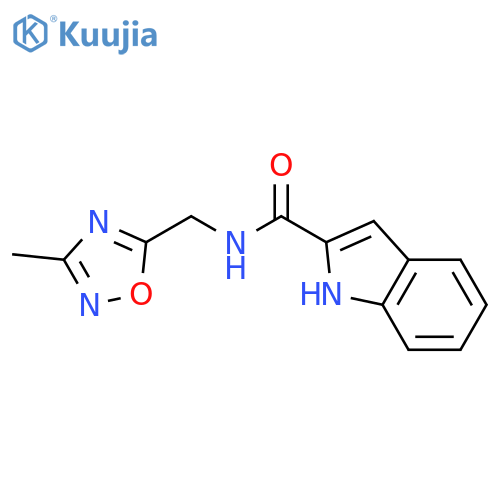 N-(3-methyl-1,2,4-oxadiazol-5-yl)methyl-1H-indole-2-carboxamide structure
