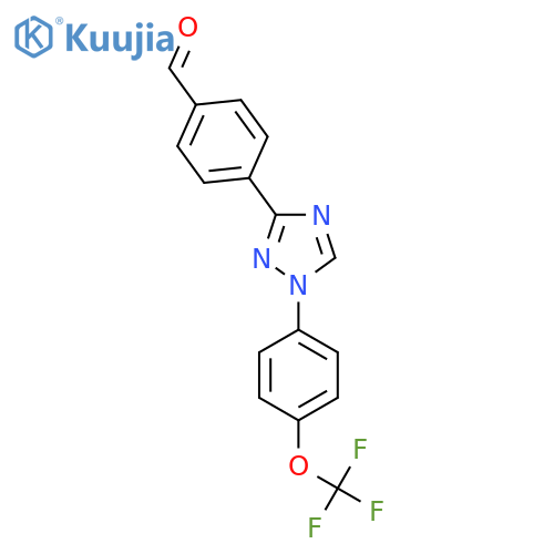 4-[1-[4-(Trifluoromethoxy)phenyl]-1,2,4-triazol-3-yl]benzaldehyde structure