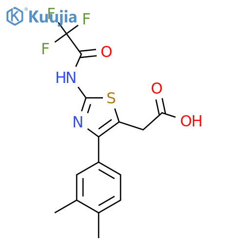 2-4-(3,4-dimethylphenyl)-2-(trifluoroacetamido)-1,3-thiazol-5-ylacetic acid structure