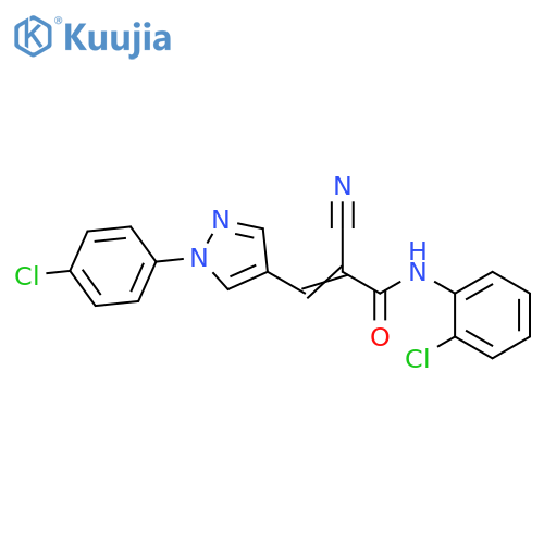 N-(2-Chlorophenyl)-3-[1-(4-chlorophenyl)-1H-pyrazol-4-yl]-2-cyano-2-propenamide structure