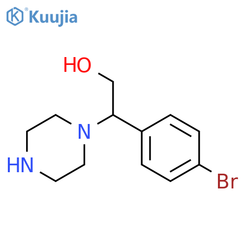 2-(4-bromophenyl)-2-(piperazin-1-yl)ethan-1-ol structure