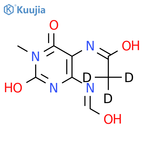 5-Acetyl-d3-amino-6-formylamino-3-methyluracil structure
