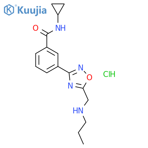 N-Cyclopropyl-3-{5-(propylamino)methyl-1,2,4-oxadiazol-3-yl}benzamide hydrochloride structure