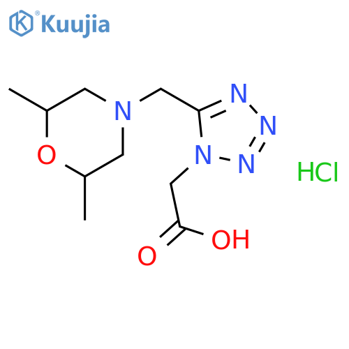 {5-(2,6-Dimethylmorpholin-4-yl)methyl-1H-tetrazol-1-yl}acetic acid hydrochloride structure