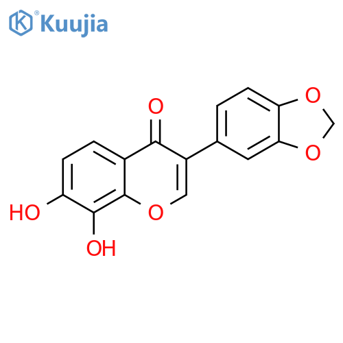 4H-1-Benzopyran-4-one, 3-(1,3-benzodioxol-5-yl)-7,8-dihydroxy- structure