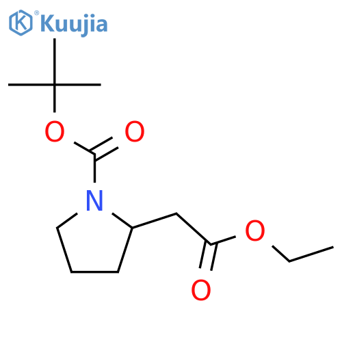 tert-butyl 2-(2-ethoxy-2-oxoethyl)pyrrolidine-1-carboxylate structure