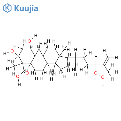 1alpha,3beta-dihydroxy-24-hydroperoxycycloart-25-en-28-oic acid structure