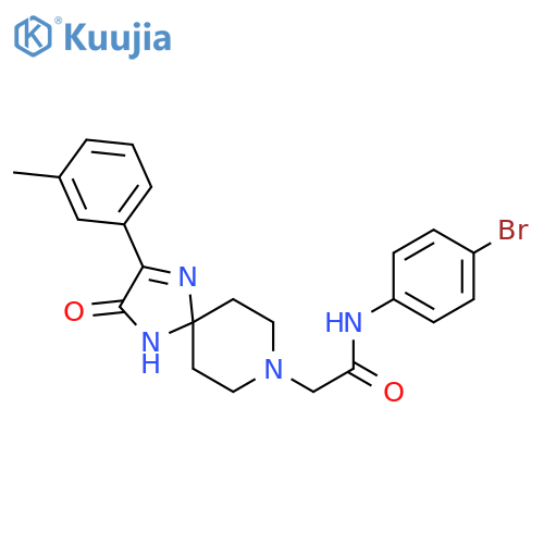 N-(4-bromophenyl)-2-[2-(3-methylphenyl)-3-oxo-1,4,8-triazaspiro[4.5]dec-1-en-8-yl]acetamide structure