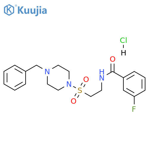 N-{2-[(4-benzylpiperazin-1-yl)sulfonyl]ethyl}-3-fluorobenzamide hydrochloride structure