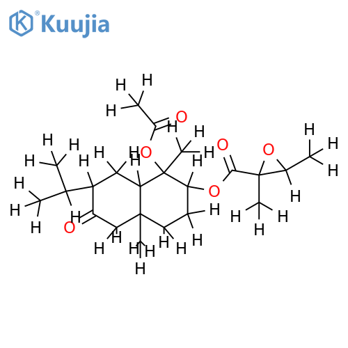 3alpha-epoxyangeloyloxy-4alpha-acetoxy-eudesm-8-one structure