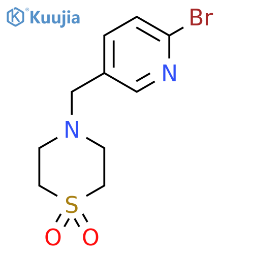 4-(6-bromopyridin-3-yl)methyl-1lambda6-thiomorpholine-1,1-dione structure