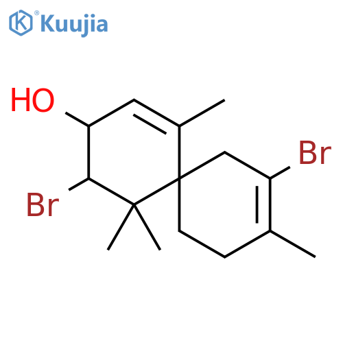 (3S,4S)-4,8-dibromo-1,5,5,9-tetramethylspiro[5.5]undeca-1,8-dien-3-ol structure
