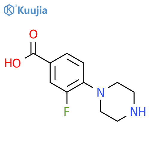 3-Fluoro-4-piperazinobenzoic acid structure