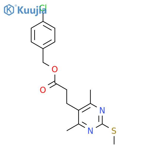 (4-Chlorophenyl)methyl 3-(4,6-dimethyl-2-methylsulfanylpyrimidin-5-yl)propanoate structure
