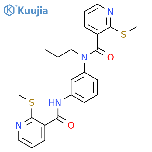 2-(methylsulfanyl)-N-{3-[2-(methylsulfanyl)pyridine-3-amido]phenyl}-N-propylpyridine-3-carboxamide structure