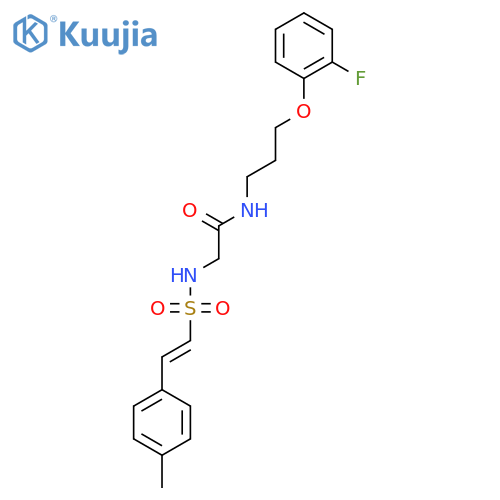 N-[3-(2-fluorophenoxy)propyl]-2-[2-(4-methylphenyl)ethenesulfonamido]acetamide structure