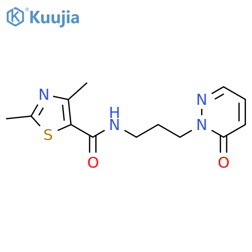 2,4-dimethyl-N-3-(6-oxo-1,6-dihydropyridazin-1-yl)propyl-1,3-thiazole-5-carboxamide structure