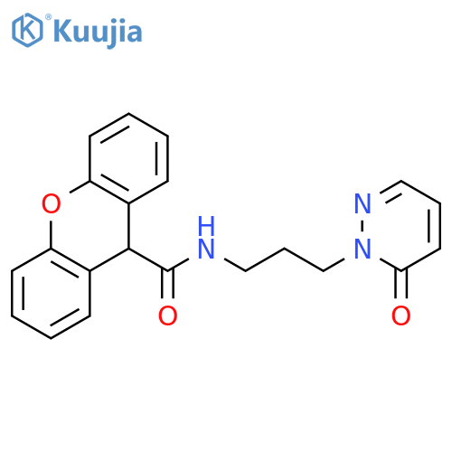 N-3-(6-oxo-1,6-dihydropyridazin-1-yl)propyl-9H-xanthene-9-carboxamide structure