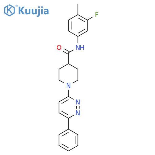 N-(3-fluoro-4-methylphenyl)-1-(6-phenylpyridazin-3-yl)piperidine-4-carboxamide structure