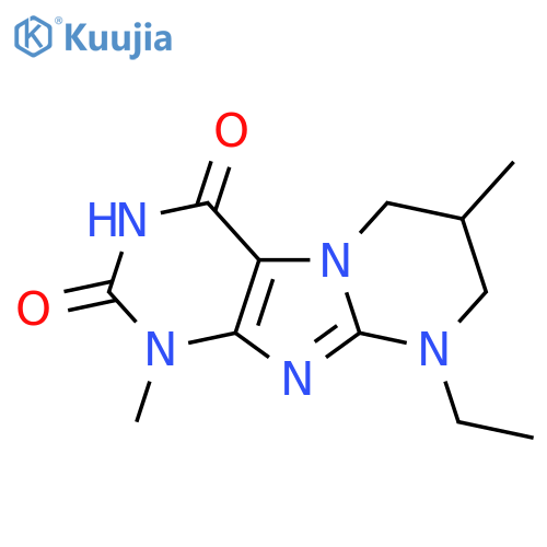 9-ethyl-1,7-dimethyl-1H,2H,3H,4H,6H,7H,8H,9H-pyrimido[1,2-g]purine-2,4-dione structure
